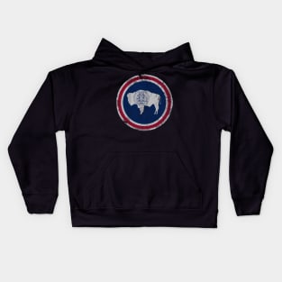 Vintage Wyoming Flag Kids Hoodie